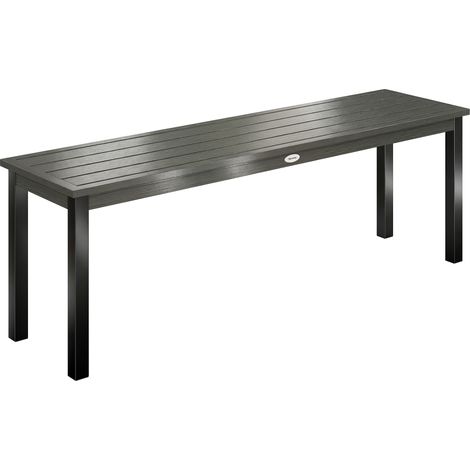 Banc Odile Jardin 2 Places Effet Bois Métal Gris Résistant Extérieur Cosy (1/5)