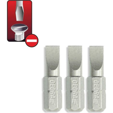 Punte cacciavite Dedra sl5.5 acciaio S2 25 mm confezione 3