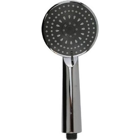 Trade Shop - Soffione Doccia 11 X 24 Cm Doccetta Multigetto Di 3 Tipi Regolabile Tonda 69107 - (1/3)