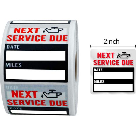 Autocollants de vidange d'huile, autocollant de rappel amovible pour fenêtre sans résidus, étiquettes de Service due voiture 100 pièces/rouleau (1/5)