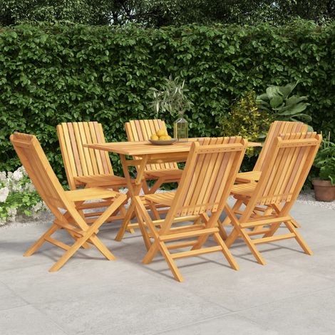 Ensemble à manger de jardin 7 pcs Bois de teck solide (1/5)