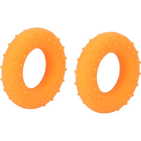 Lot de 2 anneaux de musculation en silicone orange, renforceur de poigne portable 50lb, entraînement des doigts et des avant-bras. (1/5)