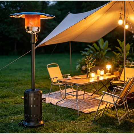 Chauffage de terrasse extérieur 11 kW réglable, noir HAVRYA (1/5)