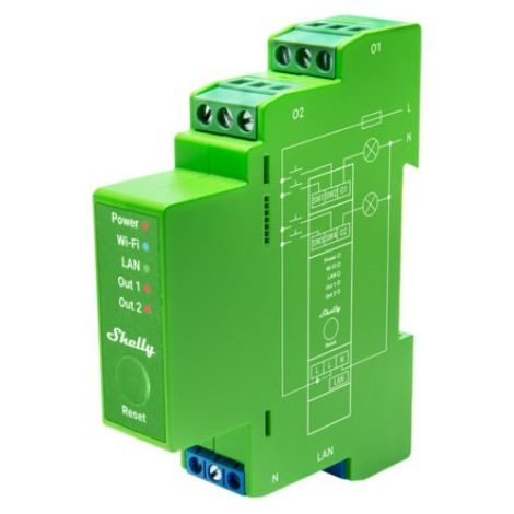 Regulador de intensidad Shelly para LED y bombillas, 2 canales, función de medición WLAN LAN BT (1/5)