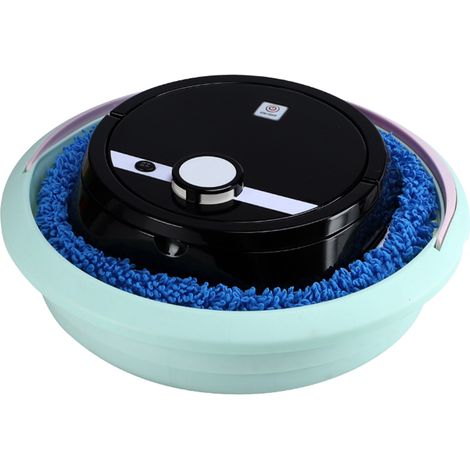 Aspirateur Robot Puissant, Usage Sec et Humide, Rechargeable pour Salon, Chambre, Salle de Bain, Noir (1/5)
