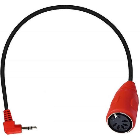 Câble adaptateur coudé à 90° vers TRS 3,5 mm mâle vers DIN 5 broches femelle pour casque audio (1/4)