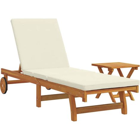 Tumbona 1-persona 2 pcs Marrón Madera de Acacia Sólida vidaXL (1/5)