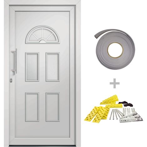Porte d'entrée Blanc 110x210 cm (1/5)