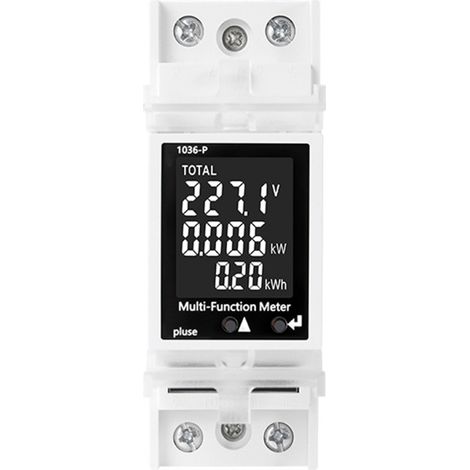 Compteur de disjoncteur rail DIN 85-265V 63A, voltmètre ampèremètre numérique multifonctionnel, détecteur tension courant puissance, affichage LCD (1/5)