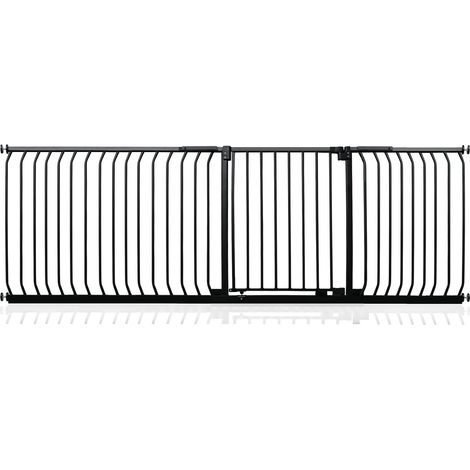 Safetots Elite Pressure Safety Gate, 225cm - 234cm, Matt Black, Pressure Fit Stair Gate