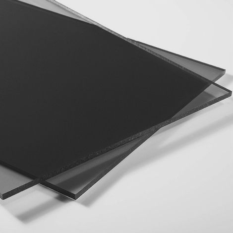 Plaques polycarbonate 2mm gris translucide 300,9x53,1cm (1/2)