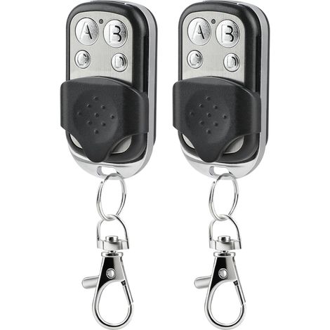2 Pièces Télécommande Universelle 433,92 MHz pour Portail et Garage, Copieuse Rolling Code, 4 Boutons, pour Motorisation Coulissante, Télécommande Sans Fil pour Porte de Garage et Voiture (1/5)
