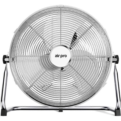 Ventilateur sur pied Air Pro 14" - 16" - 20" - Ventilateur de refroidissement puissant avec 3 vitesses - 16" - Argent chromé (1/4)