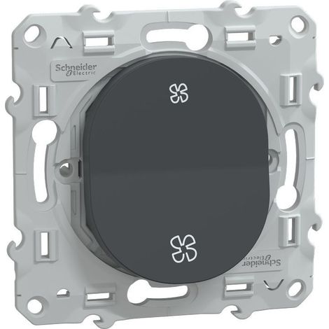 Schneider Electric – Poussoir VMC anthracite – Fixation par vis – 10 AX 250 V CA – Indice IP21 – S340236