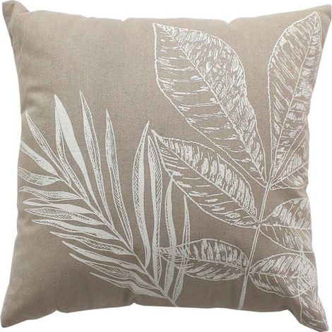 Coussin Déco à Motifs "Natura" 40x40cm Naturel & Écru (1/3)