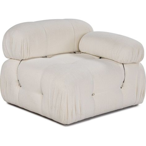Fauteuil accoudoir d'angle à droite Tendance Nourhane Tissu bouclette Crème (1/5)
