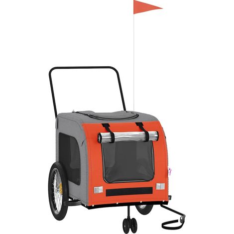 Maison Exclusive - Fahrradanhänger Hunde Orange und Grau Oxford-G (1/5)