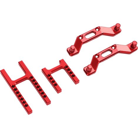 Supports de carrosserie avant et arrière en alliage d'aluminium pour voiture RC Traxxas LaTrax 1/18 (rouge) (1/5)