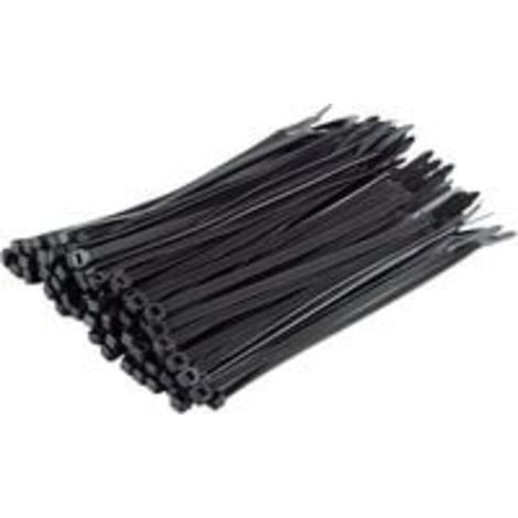 Lot de 100 colliers de serrage, Noirs, 200 x 4,8 mm (1/2)