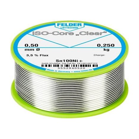 Felder ISO-Core Clear Sn100Ni+ estaño para soldar 0,25kg 0,5mm