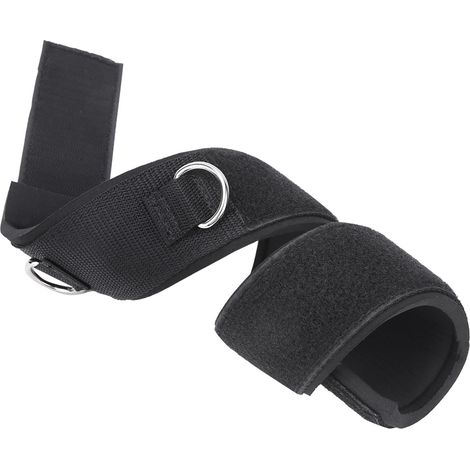 Anneau élastique 2D en coton noir, corde élastique pour cheville et cuisse, accessoire de musculation et de fitness pour les jambes, réglable. (1/5)