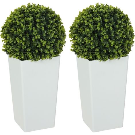 Set mit 2 künstlichen Eukalyptus-Kugeln, 65 cm, grün, aus Kunststoff mit UV-Schutz (1/5)