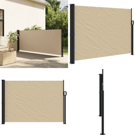 Seitenmarkise Ausziehbar Beige 140x500 cm - Seitenmarkise - Balkonmarkise - Gartensichtschutz - Wetterfeste Markise - Sonnenblende - Home & Living