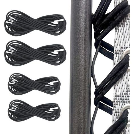 Universelles 4-teiliges elastisches Gurtsystem (2x2,2 m + 2x1,4 m) für Zero-Gravity-Relaxstühle, elastische Liegen, langer Gurt ersetzt oberen Gurt, kurzer Gurt ersetzt unteren Gurt (Schwarz) (1/5)