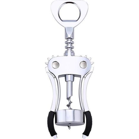 Abrebotellas manual de aleación de zinc, herramienta doméstica multifuncional antideslizante para abrir vino y cerveza. (1/5)