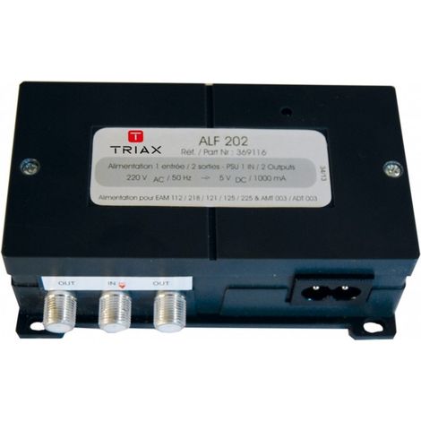 Alimentation pour Préamplificateur Triax ALF 202 - 24 V 200 mA, 2 Sorties TV