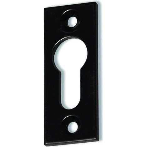 Rosace de cylindre rectangulaire à visser aluminium noir RAL 9005 - GOETTGENS