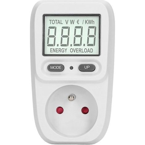 Intelligente Steckdose mit Stromverbrauchsanzeige, digitalem Display und Watt-Verbrauchsmessgerät (FR-Stecker)