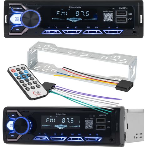 Autoradio Kruger&Matz 1 DIN Bluetooth con USB, ingresso AUX e jack da 3,5 mm. (1/5)