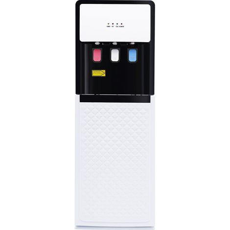 HAUTOUR Distributeur d'eau à chargement par le bas Blanc en PP, Refroidissement 75W Chauffage 500W, Distributeur d'eau sur pied prise européenne 220V pour maison bureau hôtel salle de sport (1/5)