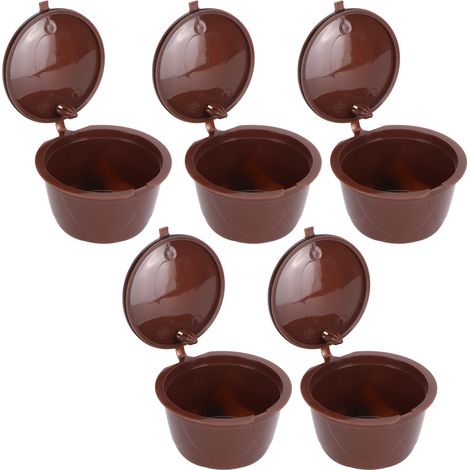 Set mit 5 wiederverwendbaren Kaffeekapseln, kompatibel mit DOLCE GUSTO, inklusive Löffel und Reinigungsbürste (1/5)