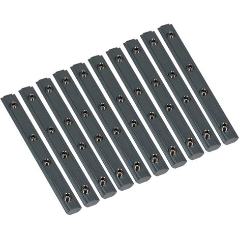 Lot de 10 connecteurs de ligne droite de 9,9 cm avec vis M5 pour profil d'extrusion en aluminium de la série 2020 à fente de 0,6 cm (support droit noir-série 20) (1/5)