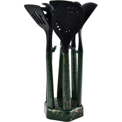 Spatule de cuisine résistante à la chaleur, ustensiles de-Noir (1/2)