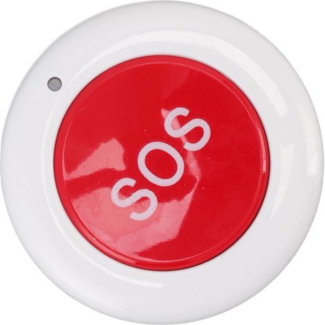 Télécommande sans fil compacte et intelligente, ronde, pour la maison, le couloir, le bureau et le garage. 3 V CC. Blanc/rouge/SOS. (1/5)