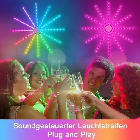 LED-Lichterkette, LED-Feuerwerk mit USB-App-Steuerung, sternförmige Lichter, 156 LEDs, 213 Modi, wasserdichte Lichterkette für den Innenbereich mit Fernbedienung für Partydekoration (1/3)