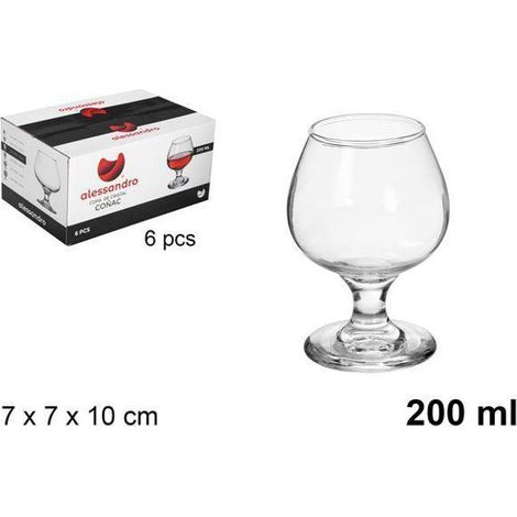 20 cls copa coñac brandy economica alessandro - caja 6 unidades