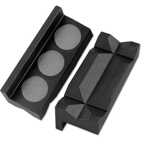 Plaquettes de mâchoires d'étau magnétiques en aluminium de 10 cm (4 pouces), embouts de mâchoires d'étau réversibles pour tuyaux, inserts de protection multifonctionnels pour étau, 2 pièces, noir (1/5)