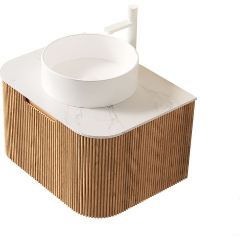 Mobile bagno sospeso 61 cm con lavabo in ceramica e cassetto soft close HOMVRA (1/5)