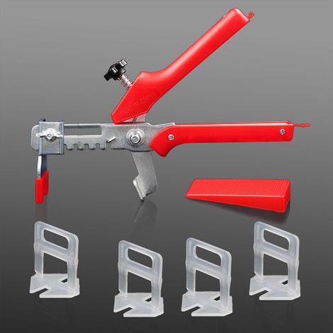 Système de nivellement de carrelage de 3mm de largeur de joint, 400 languettes de traction,100 pièces Cales réutilisables Ensemble1 paire de pinces universelles,Système de nivellement pour carrelage d (1/5)