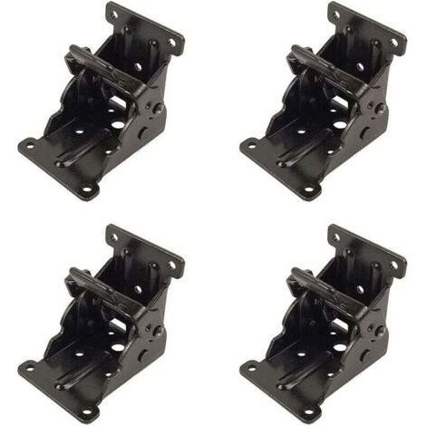 Charnière Pliante Autobloquante, 4 Pcs charnière pliante pour armoire de cuisine, Charnière Pliante Pied 90 Degrés en Tôle d'acier, Verrouillage Extension Table Support d'étagère Pliable (1/4)