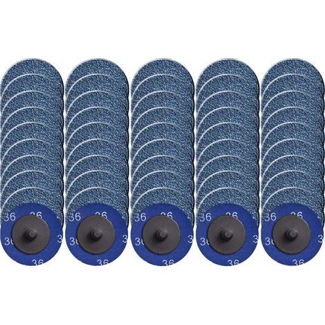 Lot 50 Disques Abrasifs 50mm P36, Zirconium pour Meuleuse et Perceuse, Ponçage Métal Acier Inoxydable (1/5)