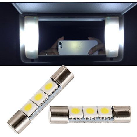 Ampoules à DE pour miroir de courtoisie lumineux 5630 3SMD, blanc, pare-soleil avec miroir de courtoisie intérieur à (1/5)