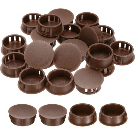 20Pcs Bouchons De Trou Marron, 25mm / 0.98" Bouchon en Plastique À Encliquetage pour Vis, Couvercle De Trou À Montage Flush pour Chaise/Table/Meuble Cabinet (1/5)