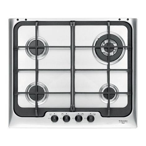 Placa de cocina Electrolux PX640UOV Negro, Acero inoxidable Empotrado Gas 4 quemador(es)
