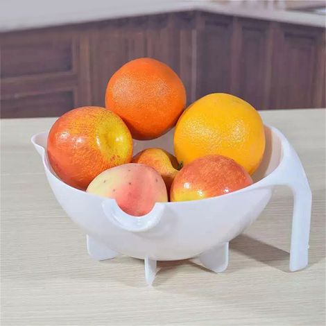 Multifunktionaler, rotierender Gemüseschneider mit Abtropfkorb, großem Fassungsvermögen, tragbares Küchenutensil (1/5)