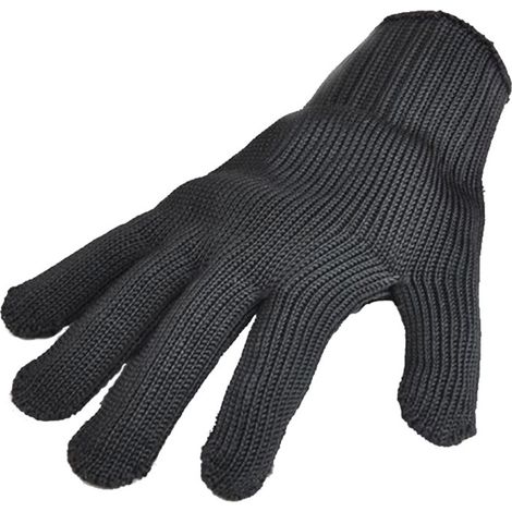 Gants de travail, gants de protection, gants renforcés de fil métallique, gants anti-coupures pour l'autodéfense policière, gants noirs (1/5)